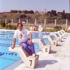 Antonio Talavera  en la sede de las pruebas de Pentatlon moderno de los Juegos Olímpicos de 1992