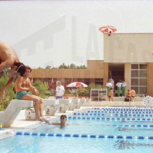 Nadador en la sede de las pruebas de Pentatlon moderno de los Juegos Olímpicos de 1992