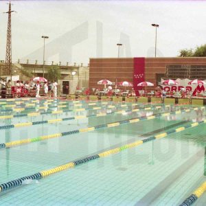 Piscinas Municipales de Arganda del Rey durante los campeonatos de Natación de Madrid de 1995