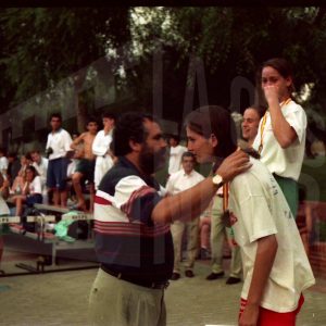 Entrega de medallas en los campeonatos de Natación de Madrid de 1995