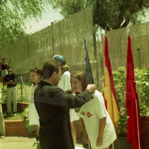 Entrega de medallas en los campeonatos de Natación de Madrid de 1995