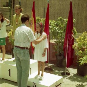 Entrega de medallas en los campeonatos de Natación de Madrid de 1995