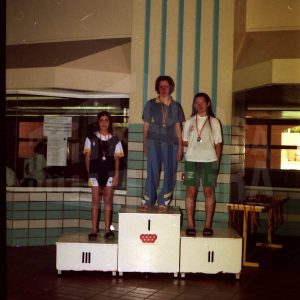 Medallistas en una prueba de un campeonato de Natación