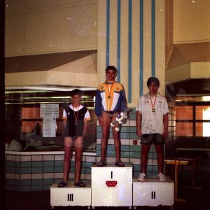 Medallistas en una prueba de un campeonato de Natación