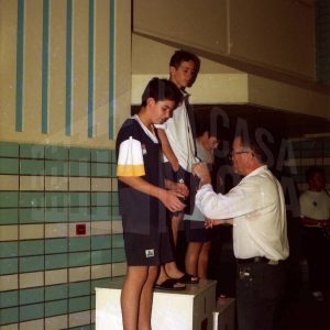 Entrega de medallas en un campeonato de Natación