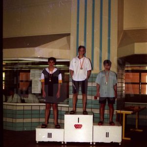 Medallistas en una prueba de un campeonato de Natación