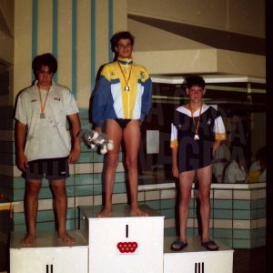 Medallistas en una prueba de un campeonato de Natación