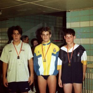 Medallistas en una prueba de un campeonato de Natación