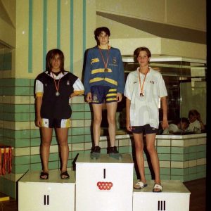 Medallistas en una prueba de un campeonato de Natación