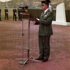 El Coronel Rafael Yuste Martínez durante su toma de posesión como Director de la Academia de la Guardia Civil de Aranjuez