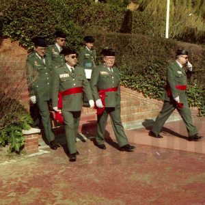 «El Director de la Academia de Oficiales de la Guardia Civil, Rafael Yuste Martínez, durante el acto de rejura de bandera de la 2ª promoción de la Academia de Aranjuez «