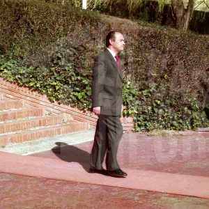 El Director General de la Guardia Civil, Santiago López Valdivielso, durante el acto de rejura de bandera de la 2ª promoción de la Academia de Aranjuez