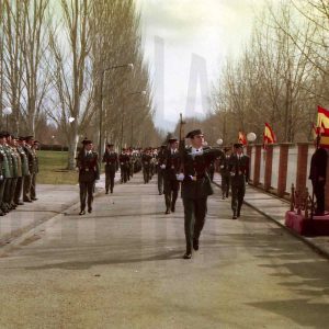 Desfile de guardias civiles durante el acto de rejura de bandera de la 2ª promoción de la Academia de Aranjuez