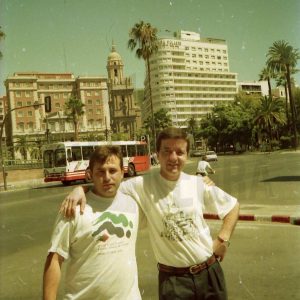 José Luis Talavera con un amigo en Málaga