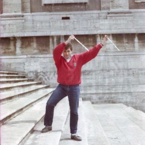 José Luis Talavera en la escalinata de Santa María Maggiore en Roma