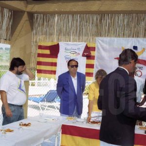 Antonio Talavera en la sede de las pruebas de natación del Pentatlon moderno de los Juegos Olímpicos de 1992