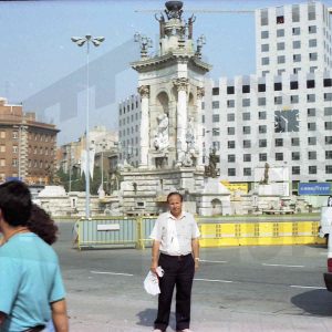 Antonio Talavera en la Plaza de España de Barcelona