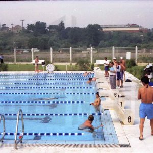 Antonio Talavera, juez en las pruebas de natación del Pentatlon moderno de los Juegos Olímpicos de 1992
