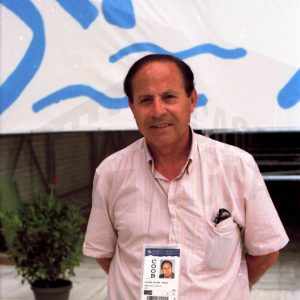 Retrato de Antonio Talavera en la sede de las pruebas de natación del Pentatlon moderno de los Juegos Olímpicos de 1992