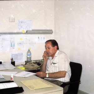 Antonio Talavera en dependencias administrativas de los Juegos Olímpicos de 1992