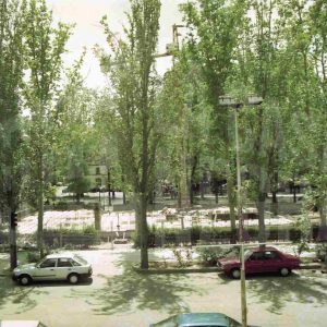 Obras de construcción de un edificio en la Calle Stuart en Aranjuez