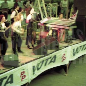 Actuación musical en un mítin del Partido Popular en Aranjuez