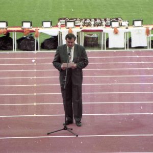 Intervención del Alcalde, Eduardo García Fernández, en la clausura de los Juegos Escolares de 1996 en Aranjuez