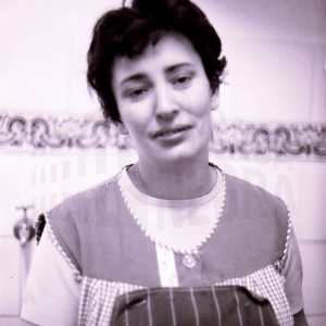 María Gálvez en la cocina de su casa