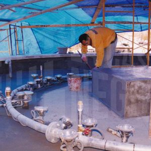 Obras e instalación de la fuente en la Plaza de Fernando VI en Aranjuez