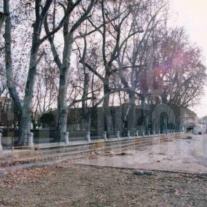 Carrera de Andalucía en obras junto al Jardín de Isabel II y la Plaza de San Antonio en Aranjuez