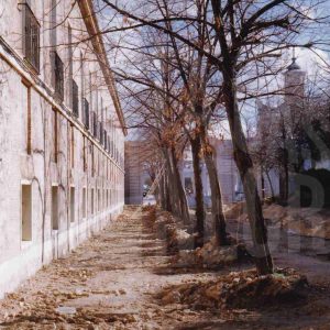 Obras de remodelación en la Calle San Antonio de Aranjuez junto a la Casa de Caballeros