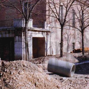 Obras de remodelación en la Calle San Antonio de Aranjuez junto a la Casa de Caballeros y la Plaza de Parejas