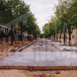 Obras de remodelación en la Calle San Antonio de Aranjuez junto a la Casa de Caballeros
