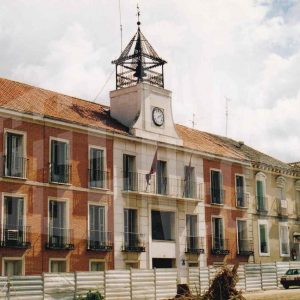 Obras de reforma en la Plaza de la Constitución de Aranjuez junto al Mercado de Abastos