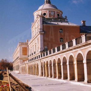 Obras en la Avenida de Palacio y la Plaza de Parejas en Aranjuez junto al Palacio Real