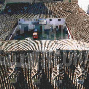 Vista aérea de una corrala en la Calle San Antonio en Aranjuez