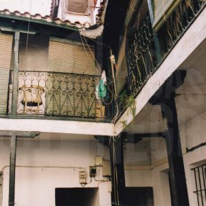 Corredores en una corrala en la Calle de la Rosa en Aranjuez