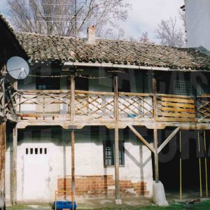 Patio y corredor  en una corrala ya desaparecida en la Calle Primavera en Aranjuez
