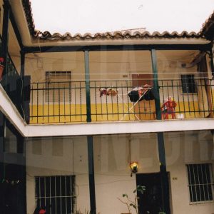 Patio y corredores en una corrala en la Calle del Real de Aranjuez