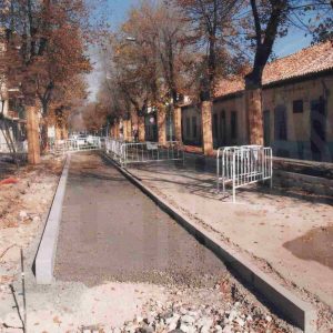 Obras de urbanización en la calle Montesinos de Aranjuez