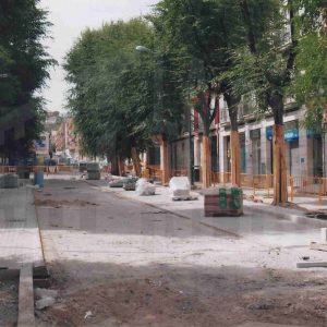 Obras de remodelación de la calle del Foso en Aranjuez