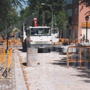 Obras de remodelación de la calle del Foso en Aranjuez