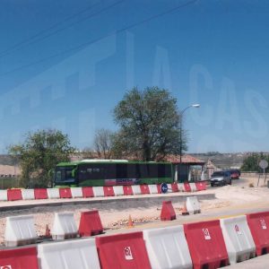 Obras de construcción de la rotonda del Puente Largo en Aranjuez
