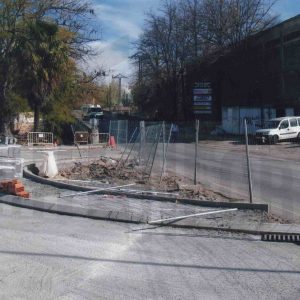 Obras de construcción de la Glorieta de Robert Bosch en Aranjuez