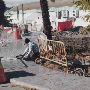 Obras de construcción de la Glorieta de Robert Bosch en Aranjuez