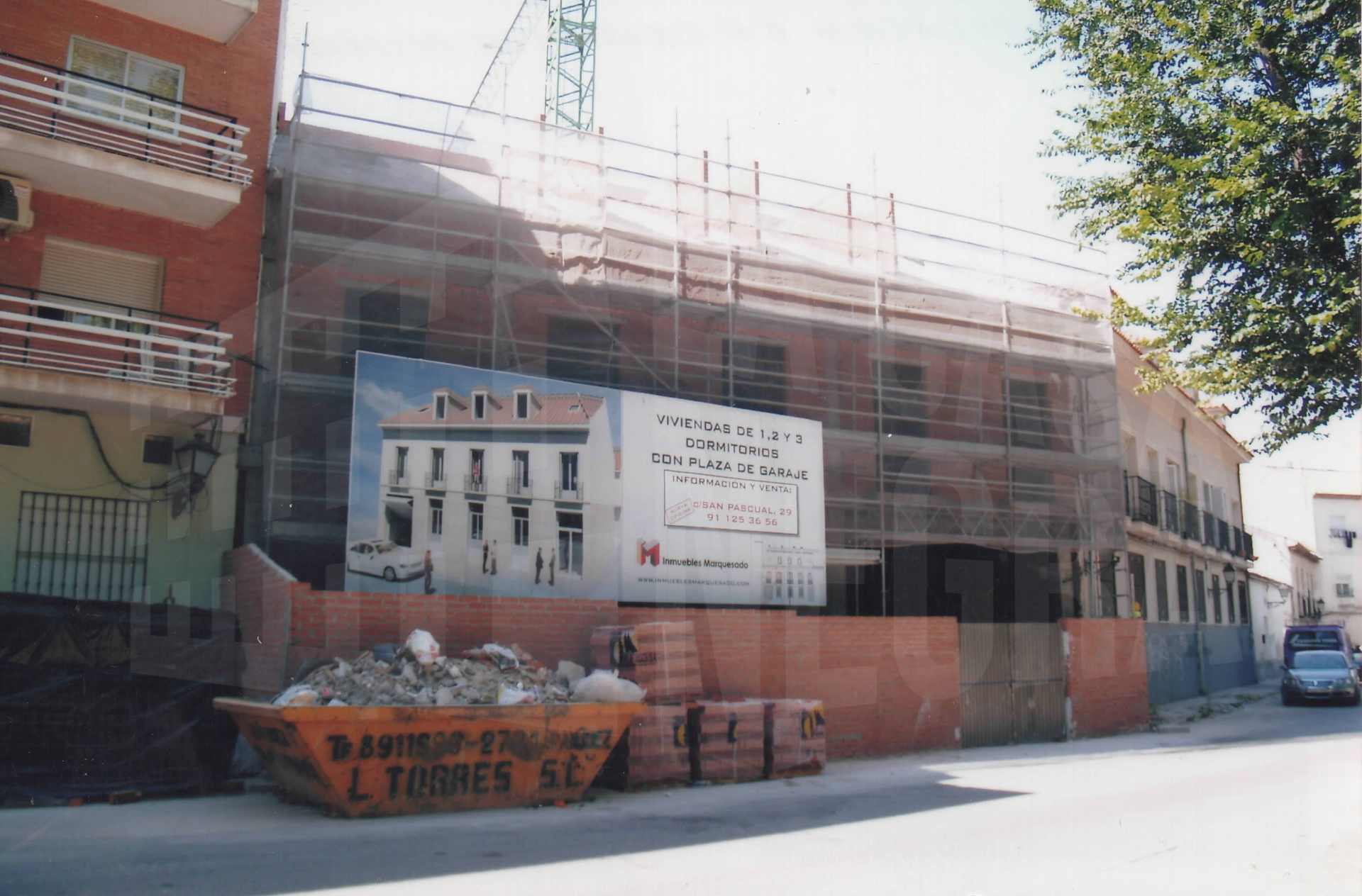 Edificio en construcción en la calle de la Primavera en Aranjuez