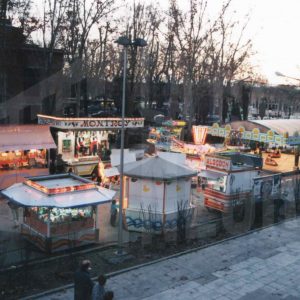 Atracciones infantiles en la Calle del Príncipe con motivo de las Fiestas Navideñas, en Aranjuez
