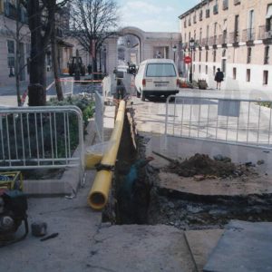 Obras de canalización del servicio de Gas Natural en Aranjuez