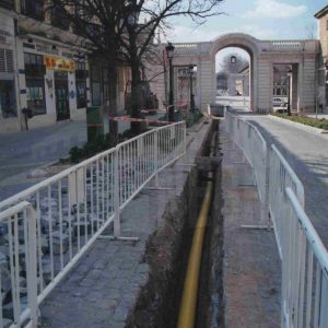 Obras de canalización del servicio de Gas Natural en Aranjuez