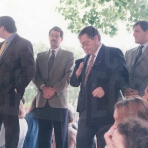 Autoridades de la corporación municipal de Aranjuez en la inauguración de juegos escolares en el Colegio Apóstol Santiago de Aranjuez